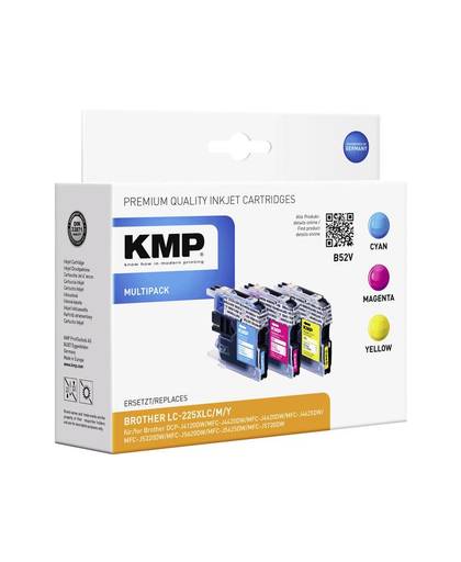 KMP Inkt vervangt Brother LC-225XLC, LC-225XLM, LC-225XLY Compatibel Combipack Cyaan, Magenta, Geel B52V 1530,0050
