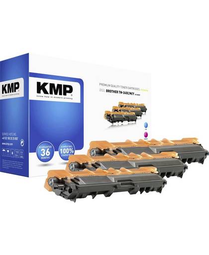 KMP Toner multipack vervangt Brother TN-245C, TN-245M, TN-245Y, TN245C, TN245M, TN245Y Compatibel Cyaan, Magenta, Geel 2200 bladzijden B-T49 CMY