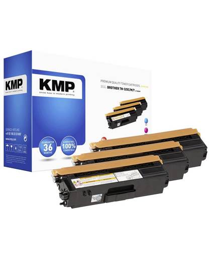 KMP Toner multipack vervangt Brother TN-325C, TN-325M, TN-325Y, TN325C, TN325M, TN325Y Compatibel Cyaan, Magenta, Geel 3500 bladzijden B-T38 CMY