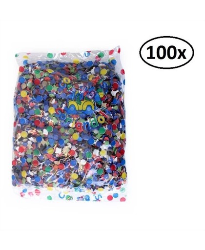 100x Confetti kantig bont zakjes 100gr A-kwaliteit