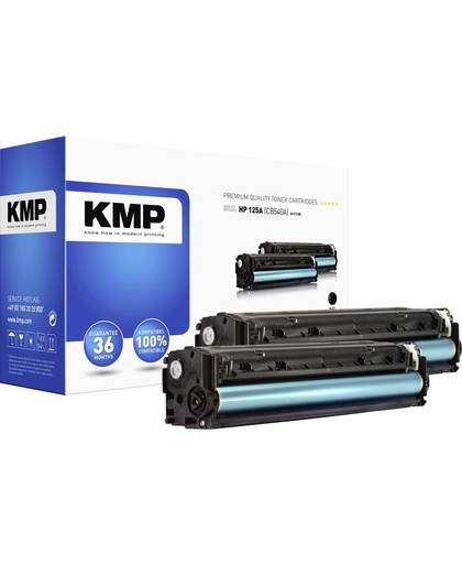 KMP Toner set van 2 vervangt HP 125A, CB540A Compatibel Zwart 2200 bladzijden H-T113D