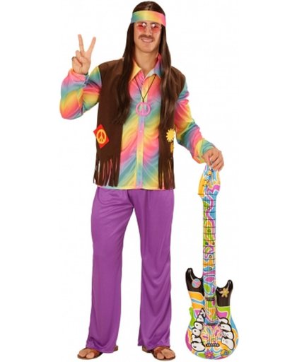 Veelkleurig pastel hippie kostuum voor mannen