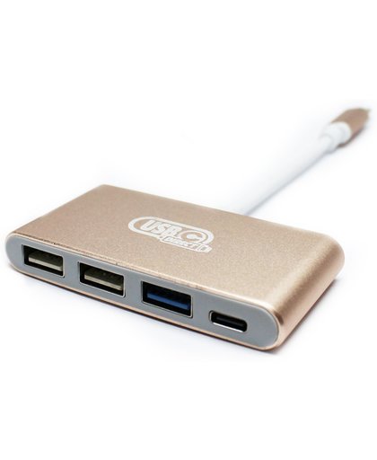 USB C hub met 4 aansluitingen (goud)