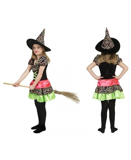 Heksen jurk voor meisjes 128 - Halloween kleding
