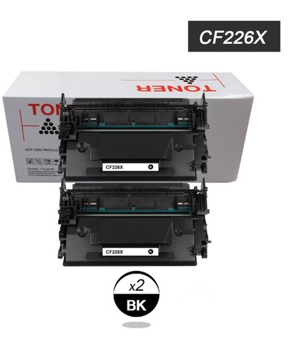 2 Zwart Tonercartridge / Alternatief voor de HP CF226X
