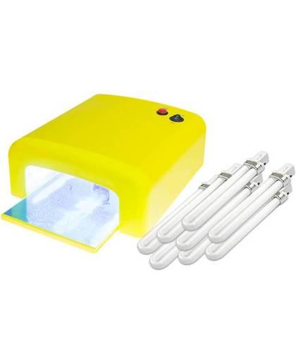 Mega Beauty Shop ACTIE! Uv Lamp 36watt Neon Geel met 8 stuks UV Vervangingsbuizen