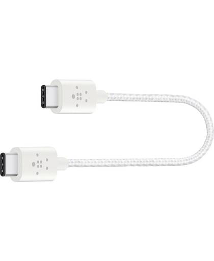 USB 2.0 Aansluitkabel Belkin [1x USB-C stekker - 1x USB-C stekker] 0.15 m Wit
