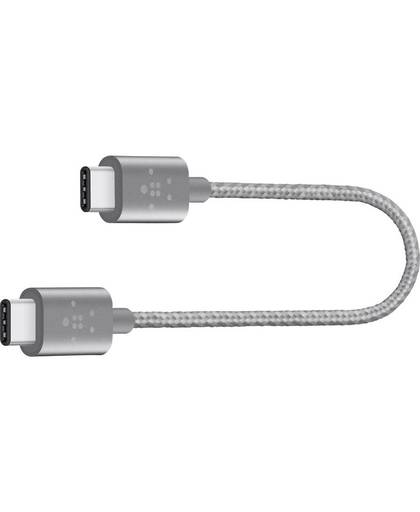 USB 2.0 Aansluitkabel Belkin [1x USB-C stekker - 1x USB-C stekker] 0.15 m Grijs