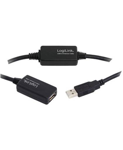 USB 2.0 Aansluitkabel LogiLink [1x USB-A 2.0 stekker - 1x USB 2.0 bus A] 20 m Zwart