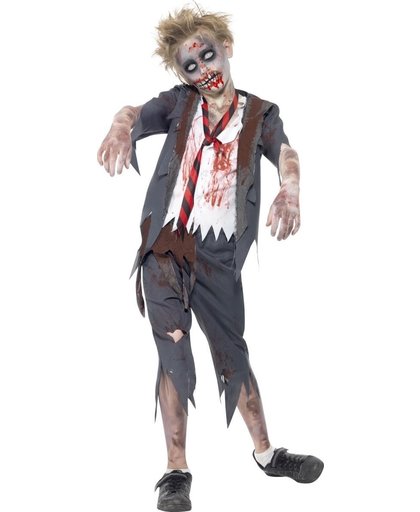 "Verkleedkostuum Zombie scholier voor jongens Halloween outfit - Kinderkostuums - 152/158"