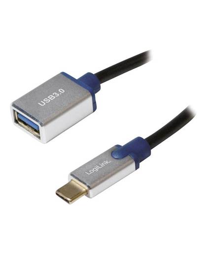 LogiLink USB Adapter [1x USB 3.1 stekker C - 1x USB 3.0 bus A] USB 3.1 Gen1 Cable, USB Type C/M to A/F, 0,1m