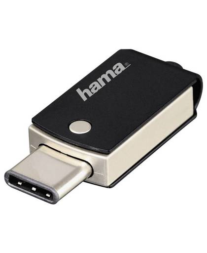 USB-stick smartphone/tablet 64 GB Hama C-Turn Zwart/zilver 00114977 USB 3.0, USB-C