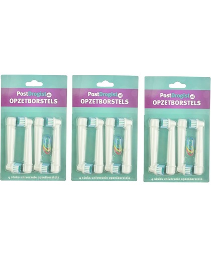 Universele Opzetborstels geschikt voor Oral-B 12 stuks - Postdrogist inclusief verpakking
