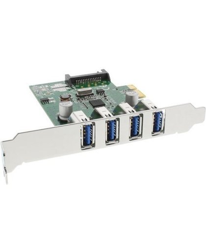 InLine PCIe kaart - 4x USB3.0 met SATA-voeding