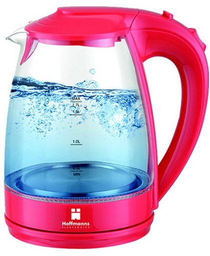 Hoffmanns 1,7 Liter Glas-Wasserkocher 20225 ROT