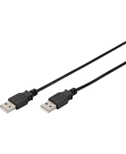 USB 2.0 Aansluitkabel Digitus [1x USB-A 2.0 stekker - 1x USB-A 2.0 stekker] 1 m Zwart
