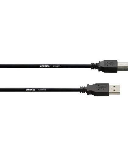 USB 2.0 Aansluitkabel Cordial [1x USB-A 2.0 stekker - 1x USB 2.0 bus B] 5 m Zwart