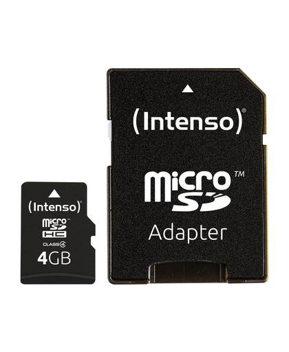 Intenso 4 GB Micro SDHC-Card microSDHC-kaart 4 GB Class 4 incl. SD-adapter