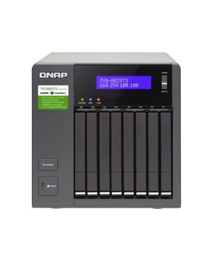 QNAP TVS-882ST3 Ethernet LAN Toren Zwart NAS