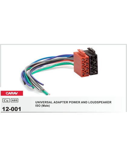 Isokabel geschikt voor ISO (Male) / UNIVERSAL ADAPTER POWER AND LOUDSPEAKER Audiovolt 12-001