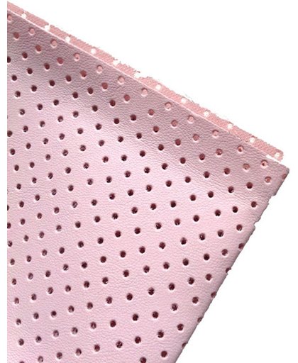 Licht roze skai borduurstof geperforeerde kunstleren borduurstof