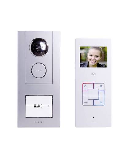 m-e modern-electronics Vistus VD6310 Video-deurintercom Kabelgebonden Complete set voor 1 gezinswoning Zilver, Wit