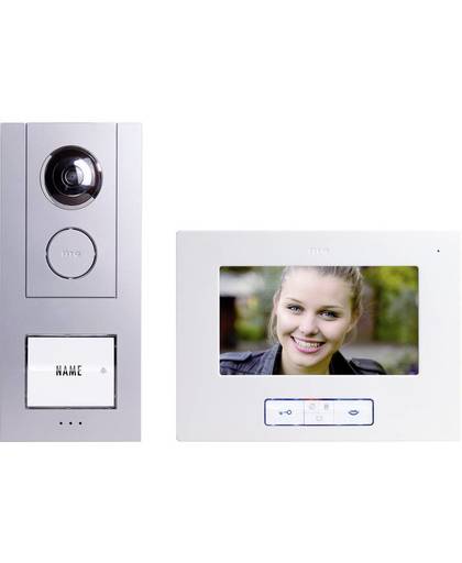 m-e modern-electronics Vistus VD 6710 Video-deurintercom Kabelgebonden Complete set voor 1 gezinswoning Zilver, Wit