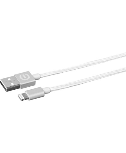 eSTUFF ES80111-SILVER 2m USB A Lightning Zilver mobiele telefoonkabel