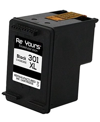 ReYours Remanufactured Inktcartridge compatible HP 301XL CH563EE Zwart - met chip - inktniveau weergeven