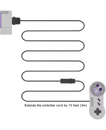 4 Verlengkabels voor Nintendo Mini Classic SNES Controller 3 meter (2017 model)