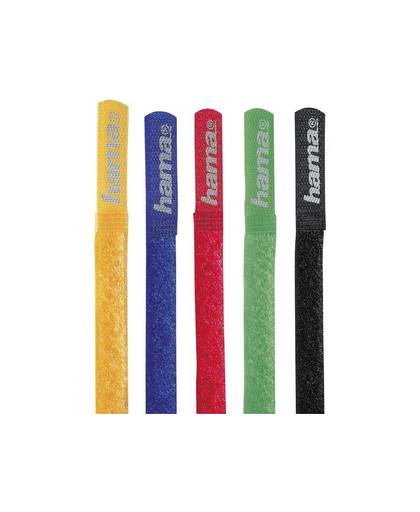 Hama Klitteband kabelbinder Nylon Rood, Blauw, Zwart, Geel, Groen flexibel (l x b) 215 mm x 16 mm 5 stuks 00020535