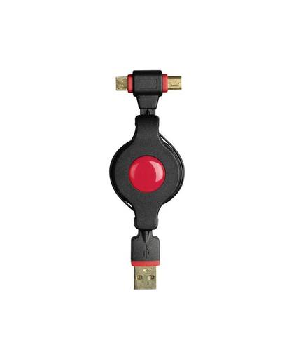USB 2.0 Aansluitkabel Hama [1x USB-A 2.0 stekker - 1x Micro-USB 2.0 stekker B, Mini-USB 2.0 stekker B] 0.75 m Zwart