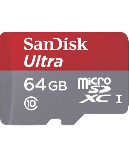 SanDisk UltraÂ® microSDXC-kaart 64 GB Class 10, UHS-I incl. SD-adapter