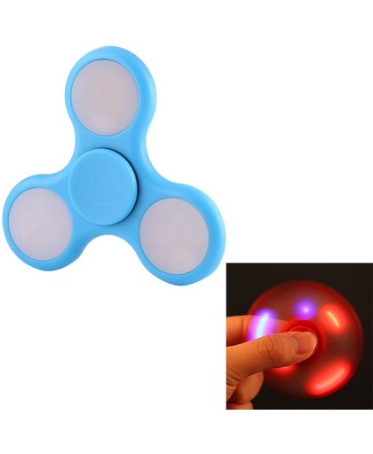 Glowing Fidget Spinner Toy Tri-Spinner Stress rooducer Anti-Anxiety Toy met RGB LED licht voor Children en Adults, 1.5 Minutes Rotation Time, Big Steel Beads Bearing(blauw)