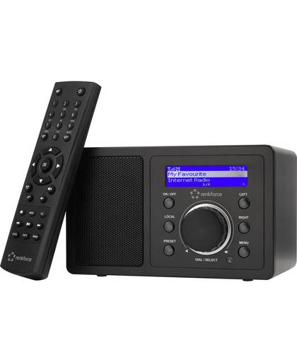 Renkforce RF-IR-MONO1 Internet Tafelradio Bluetooth, AUX, Internetradio, WiFi Geschikt voor DLNA Zwart