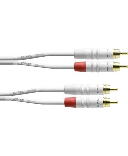 Audio Adapterkabel [2x Cinch-stekker - 2x Cinch-stekker] 3 m Wit Cordial