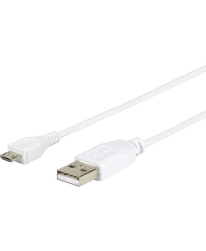 eSTUFF 2.0m USB - Micro USB 2m USB A Micro-USB A Mannelijk Mannelijk Wit USB-kabel