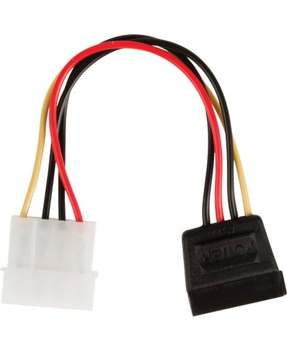 Valueline, Interne stroom adapterkabel SATA 15-pins vrouwelijk - Molex mannelijk 0,15 m veelkleurig