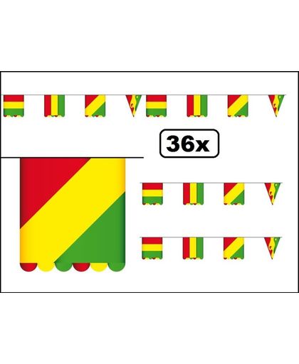 36x Vlaggenlijn karton rood/geel/groen 16x13 cm