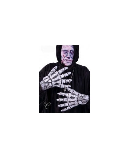 Halloween latex griezel handschoenen Skelet