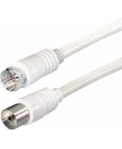PremiumConnect Eenvoudige coaxkabel met f-connector en vrouwelijke coax connector - 7,5 meter