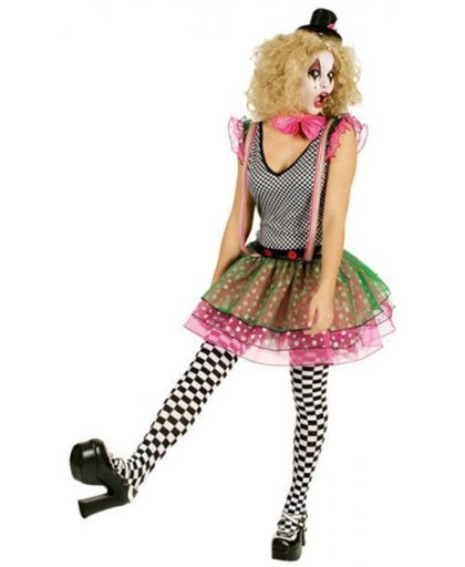 Kleurrijk harlekijn clown kostuum voor vrouwen