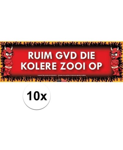 10x Sticky Devil Ruim gvd die kolere zooi op grappige teksen stickers