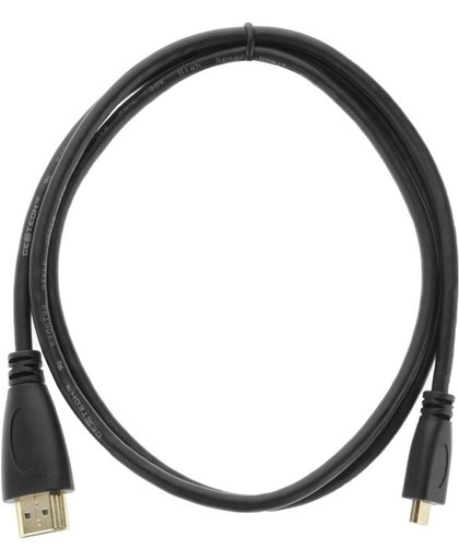 Vergulde Micro HDMI mannetje naar HDMI mannetje kabel, Lengte: 1 meter
