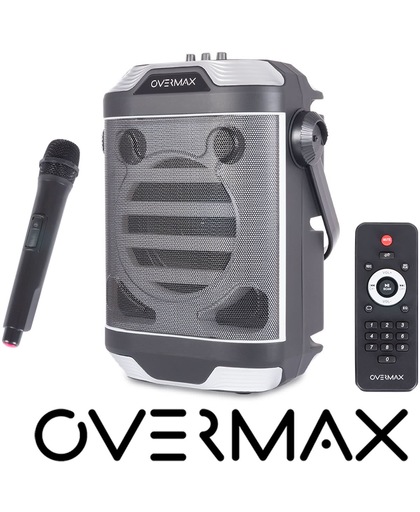 Overmax Idol 3.5 portable karaoke en BT speaker met 1 draadloze microfoon ingebouwde gekleurde verlichting, FM, SD en USB
