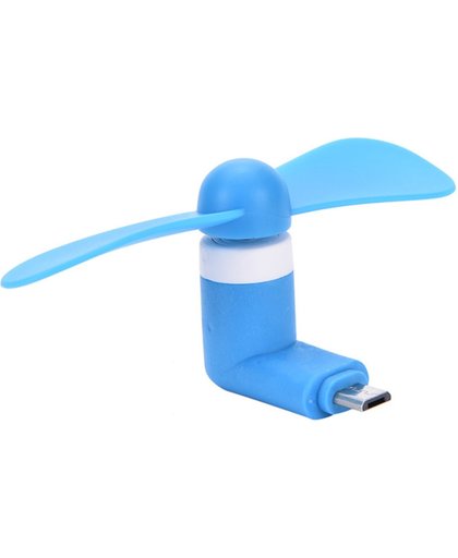 Kleine ventilator voor op mobiele telefoon Blauw  Micro USB aansluiting  Geschikt voor Android telefoons - Underdog Tech