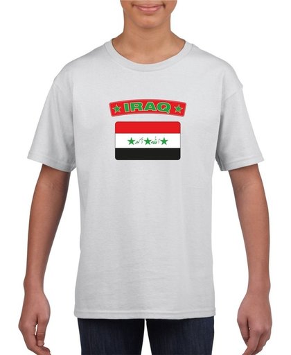 Irak t-shirt met Irakese vlag wit kinderen L (146-152)