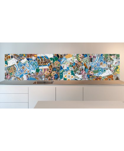 Keuken achterwand: Parc Guell, Gaudi Mozaïek 305 x 70 cm