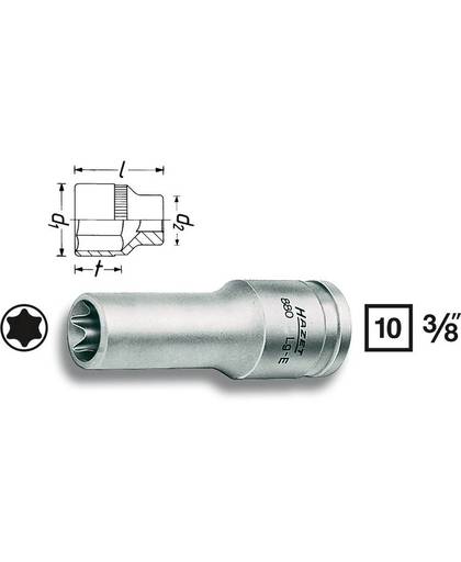 Hazet 880LG-E10 Buiten-Torx Dopsleutelinzetstuk T 10 3/8 (10 mm) Afmeting, lengte: 65 mm