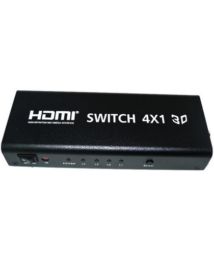 HDMI switch 4x IN naar 1x UIT / 3D ondersteuning / 220V voeding / HaverCo